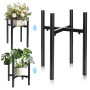 CAIXINYI Support Plante réglable, Porte Plante noir, Porte Plante Interieur universel pour une utilisation intérieure et extérie
