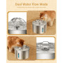 BalimoPet Fontaine a Eau Chat INOX, 2,2L Super Silencieuse Fontaine à Eau pour Chat avec Fil Système de Quadruple Filtration et 