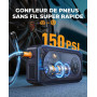 9-in-1 Booster Batterie Voiture avec 150PSI Gonfleur Pneus, 12V Démarreur Voiture Puissant, Booster Batterie Moto avec 500 Lumiè