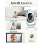 GHB Babyphone Camera 7" 350° Rotation Caméra Bebe Surveillance 1080P Écran IPS HD 5000mAh Zoom 4X 8 Berceuses Vision Nocturne VO