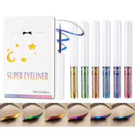 6 couleurs Caméléon Liquid Eyeshadow Metallic Glitter Shimmer Eye Shadow Set Longue Durée Imperméable Multichrome Ombres à Paupi