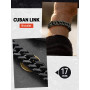 FaithHeart Chaîne Bracelet Homme en Acier Inoxydable 19/21/23 cm - Grosse Gourmette à Maille Cubaine de 8/12/17 mm - Bijou Punk 