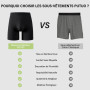 PUTUO Boxers Homme Longs en Bambou: Lot de 1 Caleçon Ultra-Doux Confortables sans Étiquette avec Poche 3D - Idéal pour Peaux Sen