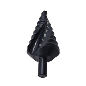 Mengshen HSS Forets étagés 10-45mm Flûte à Spirale, Poignée Triangle Foret à Queue pagode en Nitrile avec Foret pour Acier au Ca