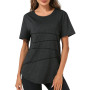 Terecey T-Shirt Sport Femme Manches Courtes Confortable et Respirant Haut de Fitness Séchage Rapide pour Entraînement Running Ex