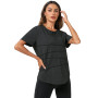 Terecey T-Shirt Sport Femme Manches Courtes Confortable et Respirant Haut de Fitness Séchage Rapide pour Entraînement Running Ex
