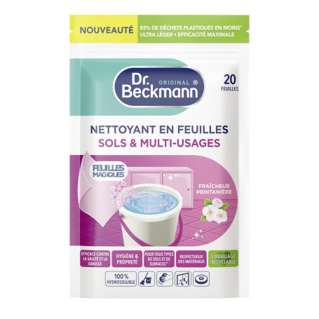Dr. Beckmann Feuilles Magiques® - Nettoyant en Feuilles Sols & Multi-usages - Fraîcheur Printanière x20