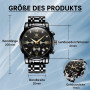 OLEVS Montres Hommes, Acier Inoxydable Quartz Analogique, Multifonctionnel Diamants Robe Classique de Luxe, Chiffres Romains Chr