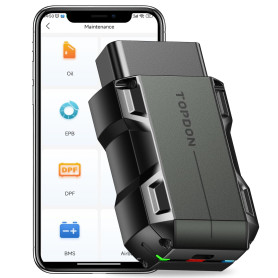 TOPDON Topscan lecteur de code OBD2 Bluetooth sans fil avec test actif, 8 réinitialisations, outil de diagnostic de voiture pour