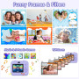 Appareil Photo Enfant, Appareil Photo Instantané 2.4" Écran avec Papier d'impression et Carte 32GB, Mode Video et Selfie, Jouet 