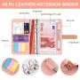 AiQInu Classeur A6, en PU Cuir Budget Planner Couverture avec 10 PVC Enveloppe Budget, 12 Feuilles Budget en Français, 3 Autocol