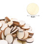 Pamtns 100 Pièces Cercle en Bois Naturel Non Fini 4 cm - Rondelles et Disques Bruts pour l'Artisanat de Bricolage - Dessous de V