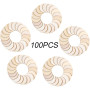 Pamtns 100 Pièces Cercle en Bois Naturel Non Fini 4 cm - Rondelles et Disques Bruts pour l'Artisanat de Bricolage - Dessous de V