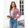 Aottori Chemisier à Carreaux Femme Coton Chemise Flanelle Chic avec Bouton Classique Blouse Bucheron Western Décontractée Retro 