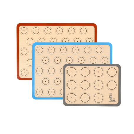 SUPER KITCHEN Tapis de Cuisson,Tapis de Four en Silicone pour Le Biscuit et Macaron -Trois pièces/Ensemble Doublures de plateux 