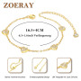 ZOERAY Bracelet Femme Argent Or en Trefle à 4 Feuilles Réglable Bracelet 18K Plaqué Or en Zircon Cubique Papillon Fleur Bracelet