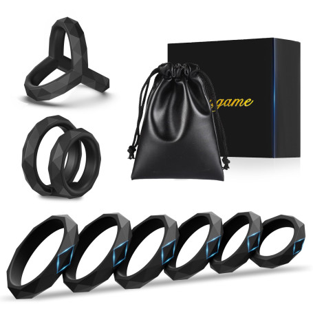 Sex Toys 8 Tailles Anneau Penien - Anneau Homme Silicone Anneaux de Pénis Sextoy Anneau Penien Jouet Adulte Anneau Penis Réglabl