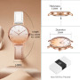 SK Montre pour Femme Ultra Fine et Minimaliste avec Deux Aiguilles et Bracelet en Cuir