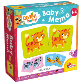 Lisciani - CAROTINA BABY- Baby Memo Les Animaux - Jeu de Mémoire Éducatif dès 1 An - 24 Cartes Illustrées pour Développer Réflex