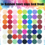 44295pcs 56 Couleurs 2mm Perles de Rocaille,Perles pour Bracelet,Perles pour Bijoux,Kit Bracelet avec 615 Accessoires Perle Lett