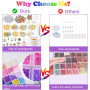 44295pcs 56 Couleurs 2mm Perles de Rocaille,Perles pour Bracelet,Perles pour Bijoux,Kit Bracelet avec 615 Accessoires Perle Lett