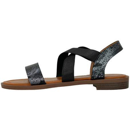 Fitters Footwear That Fits Grande sandale femme Ava, chaussures grande taille à la mode, sandale confortable avec imprimé serpen