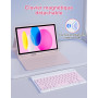 LAMA Étui avec Clavier pour iPad A16 11e génération 2025, iPad 10e génération 2022, étui de Protection Fin, étui avec Clavier Bl