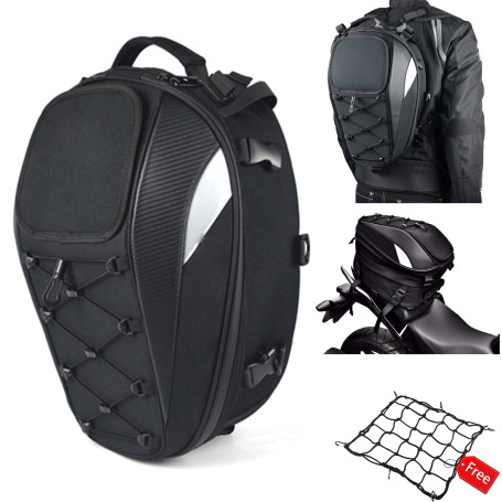 RYITGO Sac à Dos et Sac de siège de Moto - Double Usage - Sac à Dos et Sac à Bagages étanche pour Casque de Moto.