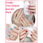 Yokilly Kit Ongle Gel UV Complet: Kit Ongle Manucure Avec 80W Lampe LED UV Electrique Ponceuse Pour Ongles Gel- Poudre Acrylique