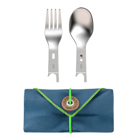 Opinel - Accessoires Picnic + - avec 2 Inserts Fourchette et Cuillère et Étui-Serviette Microfibre - Idéal Pique-Nique, Camping,