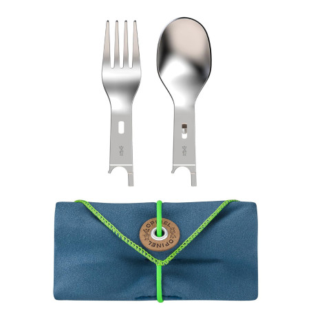 Opinel - Accessoires Picnic + - avec 2 Inserts Fourchette et Cuillère et Étui-Serviette Microfibre - Idéal Pique-Nique, Camping,