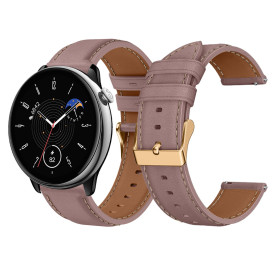 LanQii 20 mm Bracelet en Cuir pour Amazfit T-Rex 3 Pro 44mm/Active 2/Active/Bip 3/Bip 3 Pro, Doux Bracelet en Cuir de Remplaceme