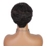 Fereowth Perruque Femme Naturelle Courte Pixie Perruque Courte en Cheveux Humains Short Human Hair Wig with Bangs Droit Brésilie