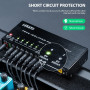 LEKATO Guitar Power Supply, 10 sorties DC isolées pour 9V/12V/18V, 100mA 500mA Effect Pedal Power Supply for Musical Instruments