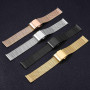 WOCCI Elite Bracelet de Montre en Metal pour Femme et Homme, Maille Tissée, Acier Inoxydable 316L, Dégagement Rapide, Fermoir Pl