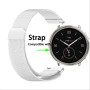GIOPUEY Bracelet Compatible avec Amazfit Active 2, Bracelet en Acier Inoxydable tressé [magnétique] Montre Bracelet - Silver
