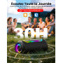 UOHHBOE Enceinte Bluetooth 30W Enceintes Portable Bluetooth 5.4 sans Fil Autonomie 30H Enceinte Puissante 3600mAh 360° TWS Lumiè