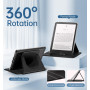 MoKo Coque Pivotante à 360° pour 7" Kindle Paperwhite 12e Gén 2024&Kindle Colorsoft 2024/2025, Étui Protection à Dos Clair Magné
