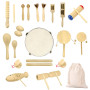 Ulifeme Jouet Instrument Musique Bois, 27 Pièces Instrument de Musique pour Enfant et Bebe, Ensemble de Jouets 100% Bois Pur, Ki