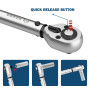 VANPO Clé Dynamométrique 1/4" & 3/8" & 1/2", 3 Pièces Kit D'entretien pour Vélo Moto y Auto, Clé Dynamométrique 5-25Nm, 5-60Nm, 