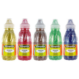 CLEOPATRE - Lot de 5 peintures pailletées multi au format de 250 ml