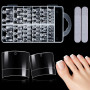 Kiiwah 240 Pièces Faux Ongles Pieds, 12 Tailles Courtes Capsule Ongle Pied Acrylique Clair Ongle Pied avec Boîte pour Fmmes Fill