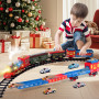 Ensemble de Train Electrique Classic à Vapeur pour Enfants 3-12 Ans - Lumières et Son - Cadeaux de Noël et du Nouvel An
