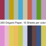 Papier Origami Coloré 200 Feuilles, 20 Couleurs Vives, A4 papier Coloré Papier Double Face Origami Pastel, pour Adultes, Bricola