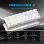 MONSGEEK Clavier à déclenchement Rapide FUN68 HE, Temps de réponse de 0,005 mm, fréquence d'interrogation de 8 000 Hz, Clavier G
