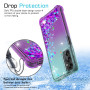 LeYi Coque Verre Trempé Lot de 2 A05S Fille Paillette Silicone Gel TPU Antichoc Kawaii Housse Turquoise Violet