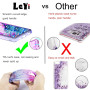 LeYi Coque Verre Trempé Lot de 2 A05S Fille Paillette Silicone Gel TPU Antichoc Kawaii Housse Turquoise Violet
