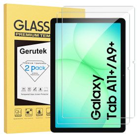 Gerutek [Lot de 2 Verre Trempé pour Samsung Galaxy Tab A11 Plus/A9 Plus 11 Pouces (2025/2023), 9H Dureté, Anti Rayures, sans Bul