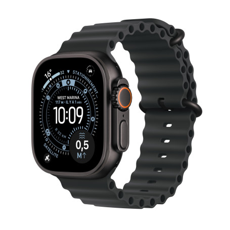 Apple Watch Ultra 3 [GPS + Cellular 49 mm] Montre connectée Course à Pied et Multisport avec boîtier Titane Noir et Bracelet Oce