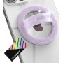 Encased Support magnétique pour téléphone (compatible avec MagSafe) Anneau fin en silicone pour iPhone (paillettes violettes)